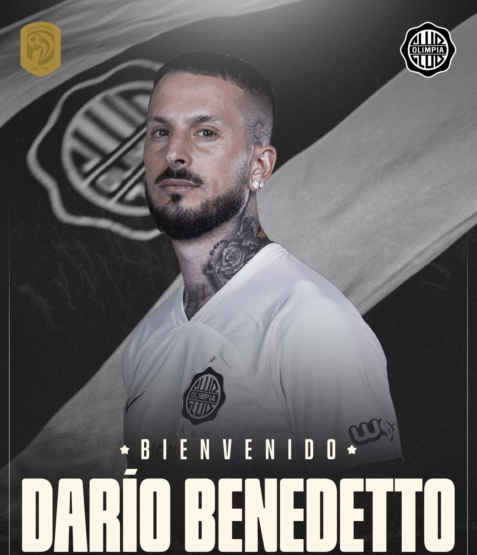 Darío Benedetto es presentado en Olimpia de Paraguay. Crédito OLE