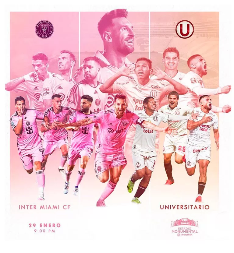 Universitario vs Inter Miami: fecha, horario. Crédito LIBERO